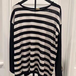 Dana Buchman Black and White Striped Women's Sweater